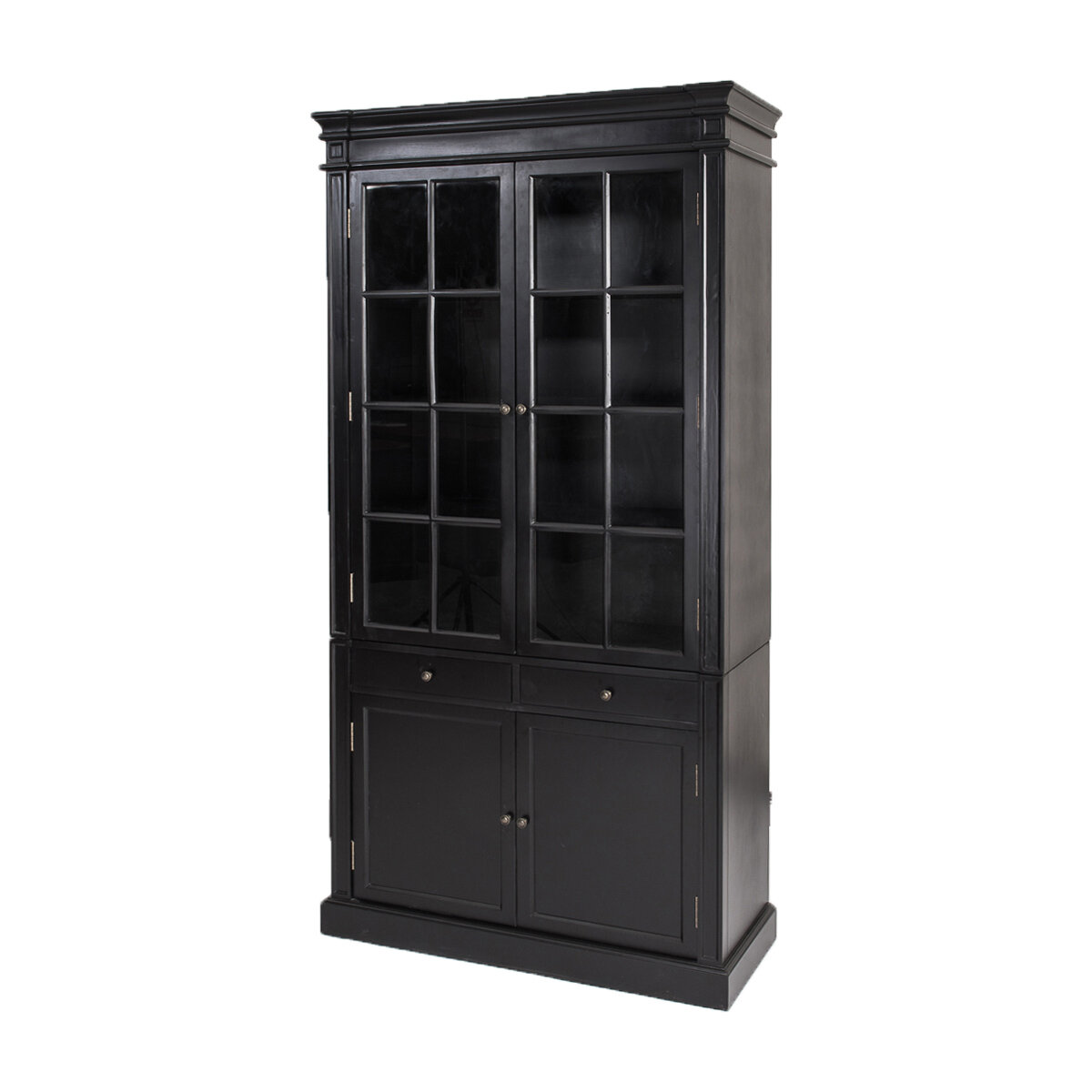 French Provincial Furniture Glass Door Bookcase Cabinet Black Ebay