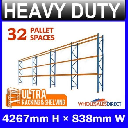 Shop ULTRA Pallet Racking 4267mm 32 Space Package - Dexion Compatible ...