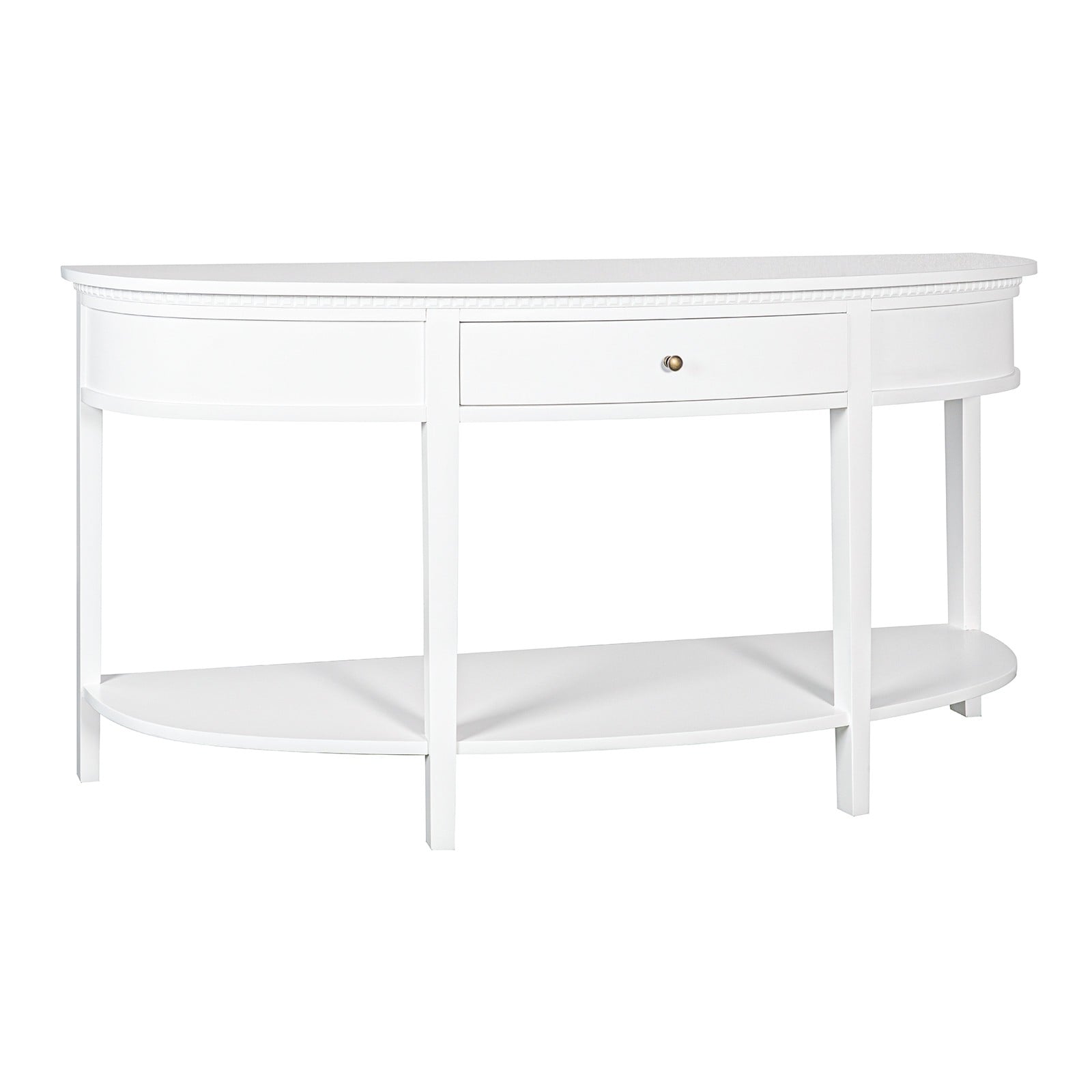 Shop New England Hamptons Half-Moon Curve Hallway Console Table in ...