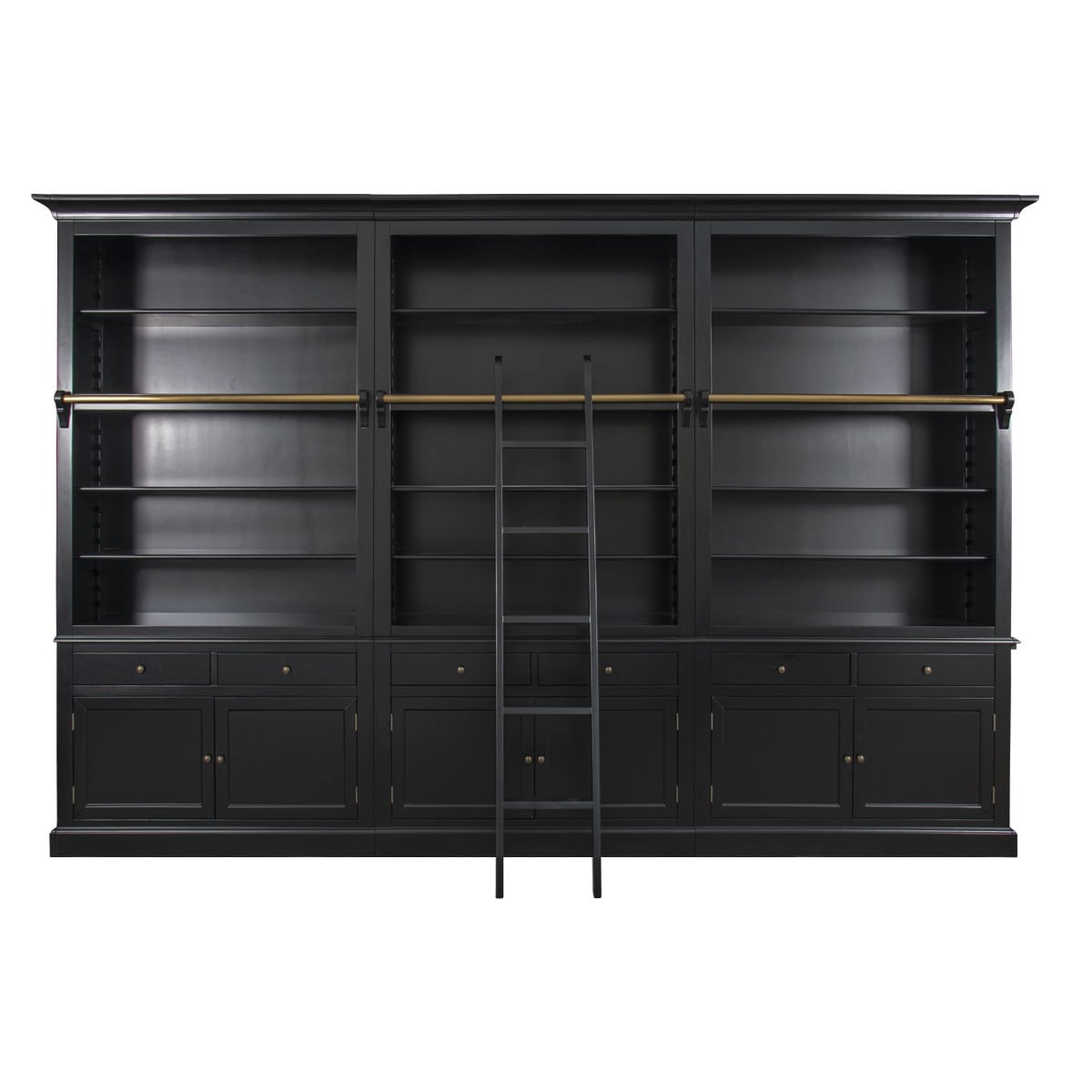 Shop French Provincial Hamptons Open Library Bookcase with Ladder in ...