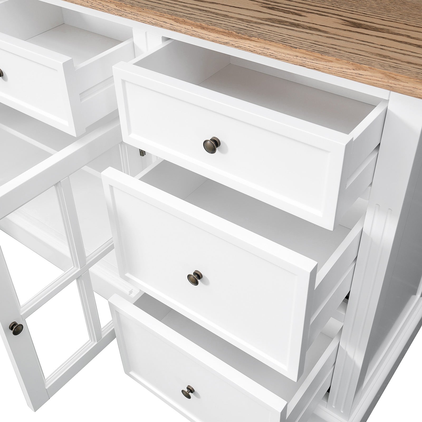 Shop French Provincial Hamptons Open Library Bookcase with Ladder in ...