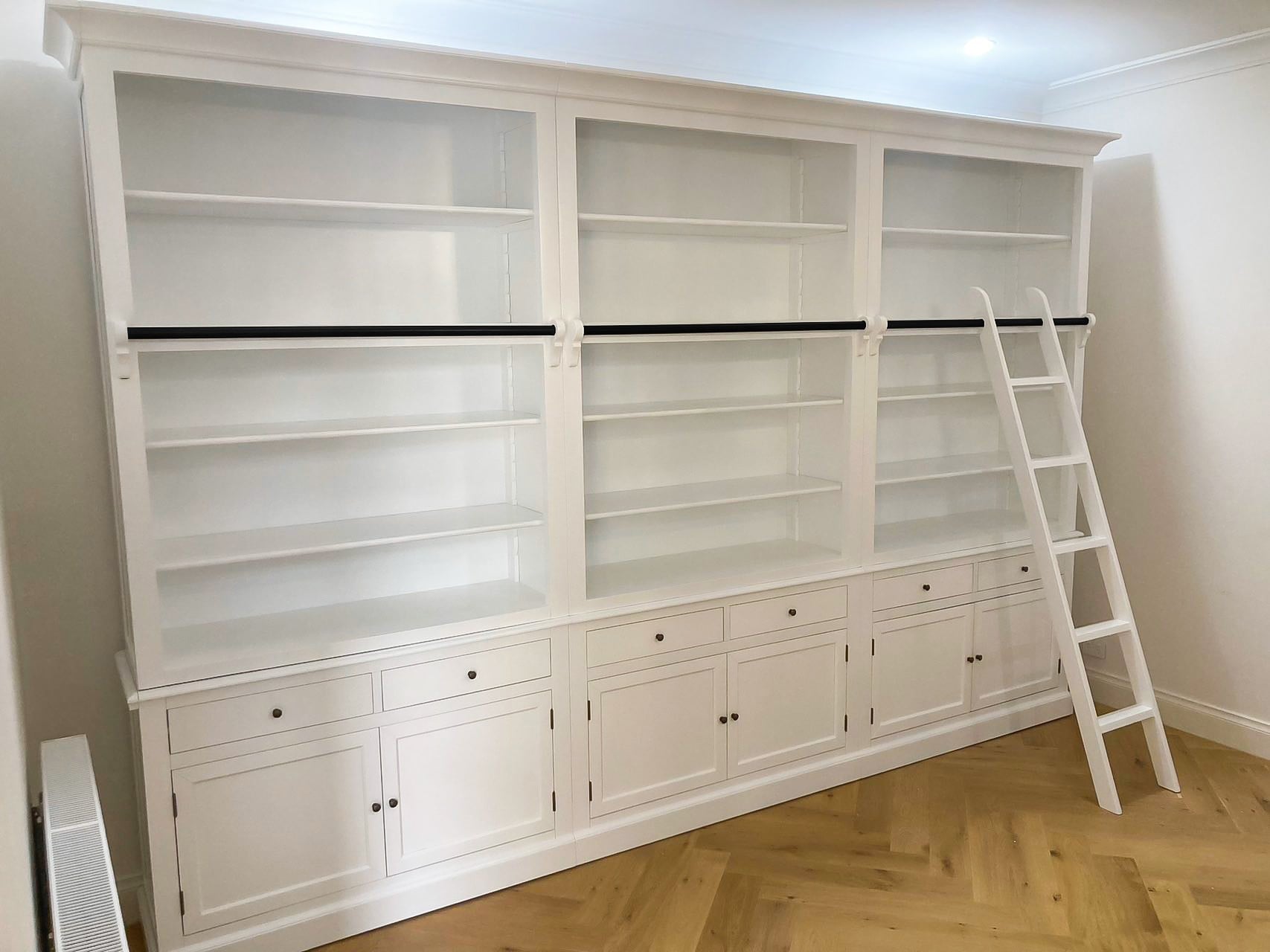 Shop French Provincial Hamptons Open Library Bookcase with Ladder in ...