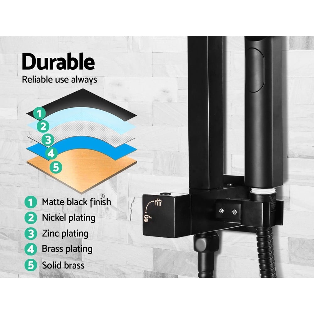 Shop WELS 8 inch Rain Shower Head Square Wall Arm Handheld Spray ...