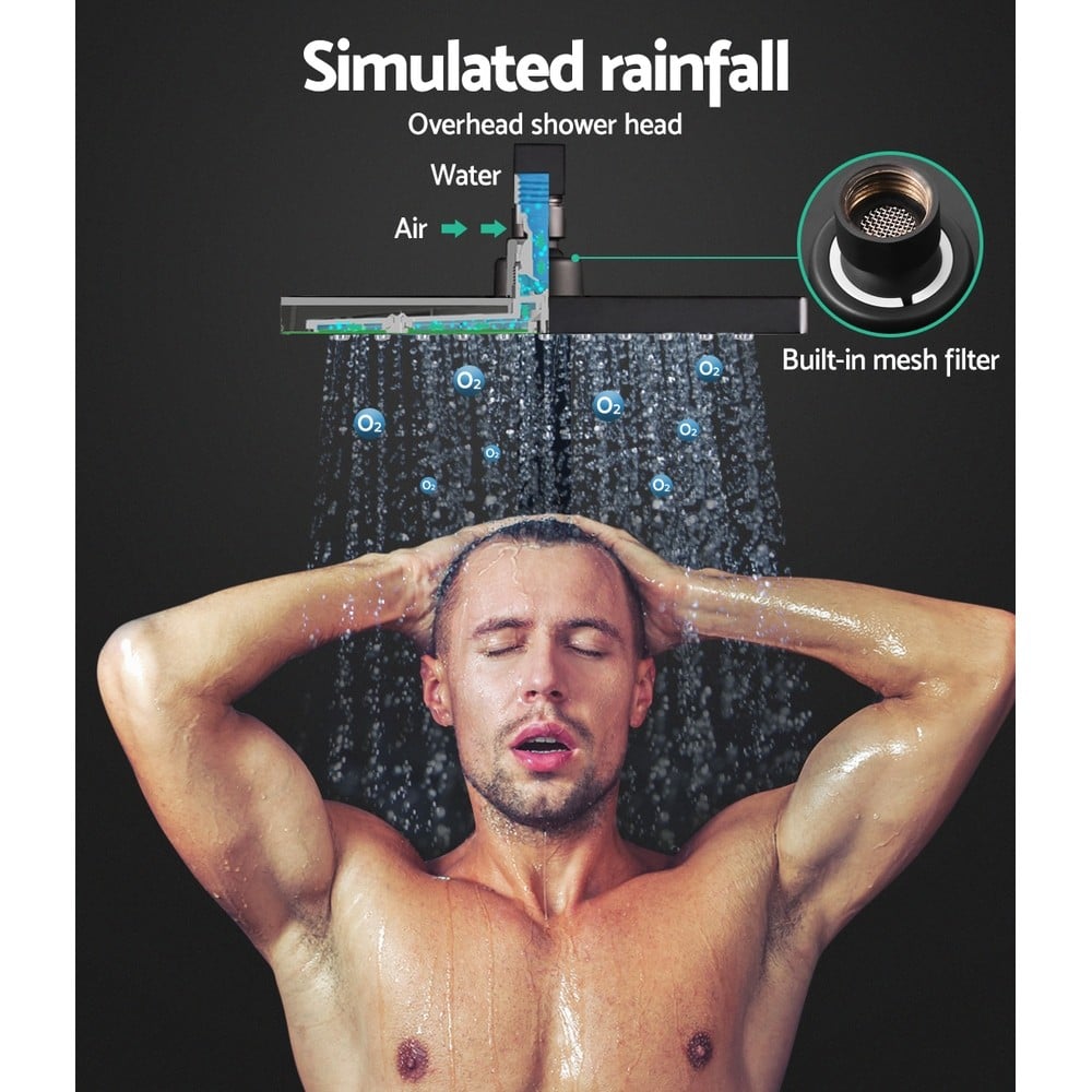 Shop WELS Square 8 inch Rain Shower Head & Taps Set Handheld Spray ...