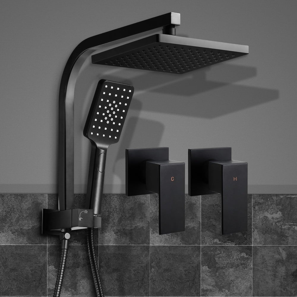 Shop WELS Square 8 inch Rain Shower Head & Taps Set Handheld Spray ...
