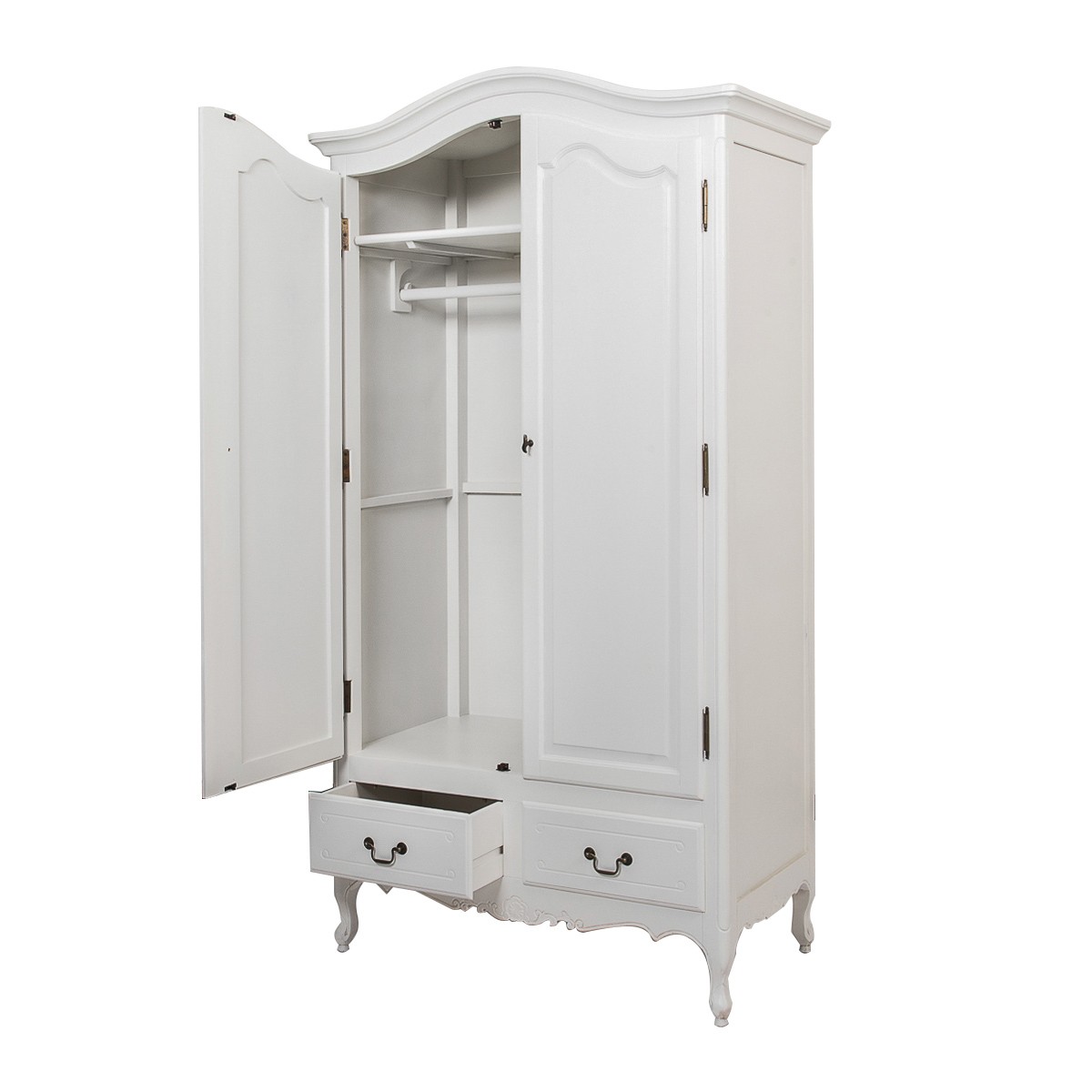 French Provincial Furniture Wardrobe With Drawers In White