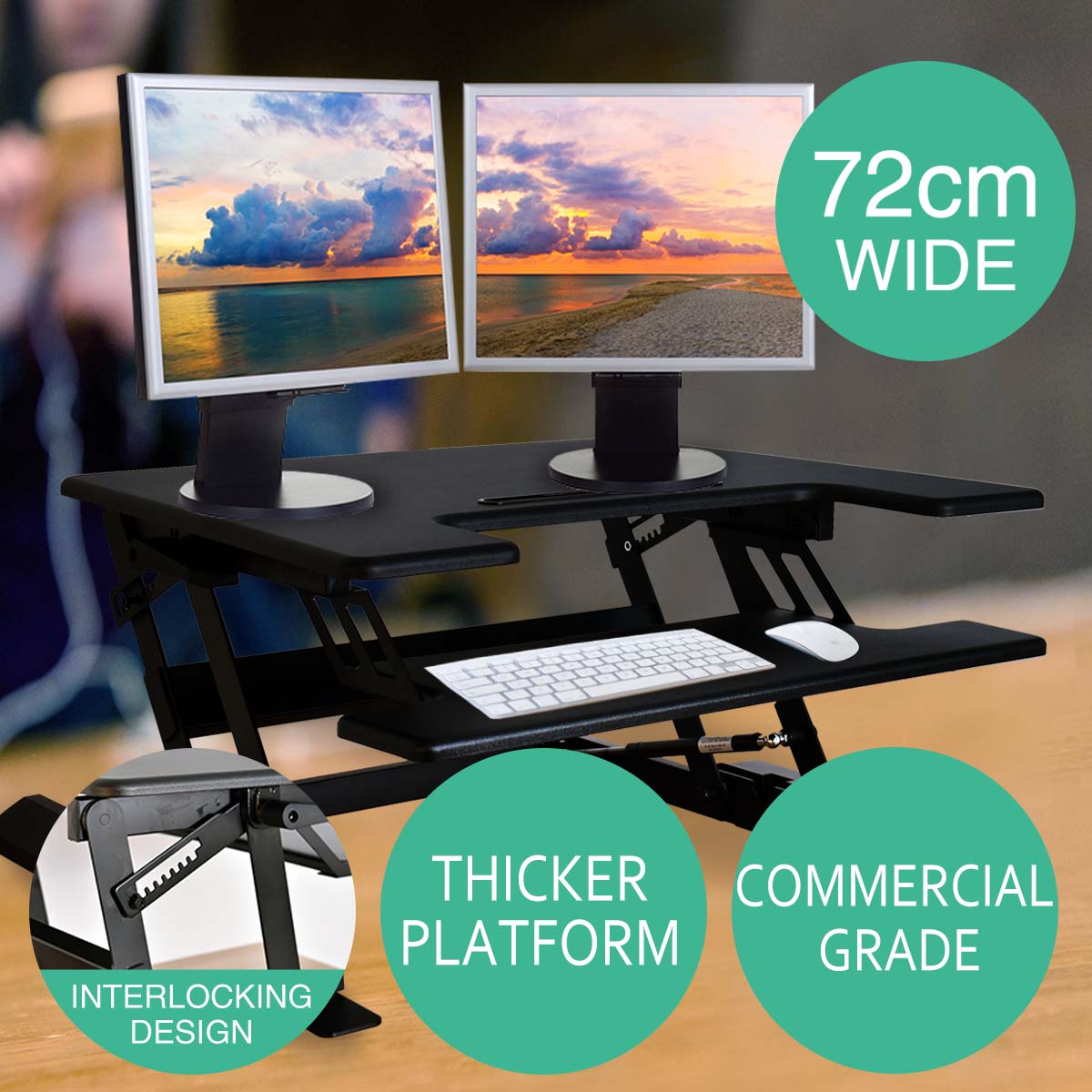 Height Adjustable Standing Desk Riser Sit Stand Up Computer