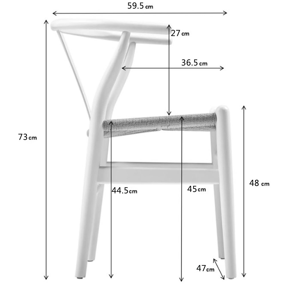 Set Of 2 Replica Hans Wegner Wishbone Chairs Natural Ebay